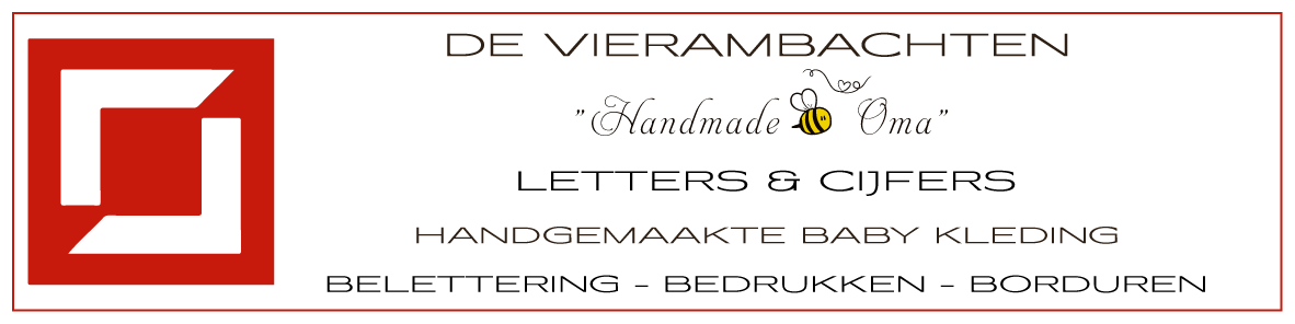 Logo De Vierambachten Handmade bij Oma Letters & Cijfers